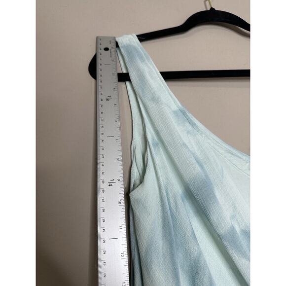 Free People Sea Wrap Tank Top Ocean Blue Chiffon Layered Asymmetrical Women's XS - Picture 10 of 11